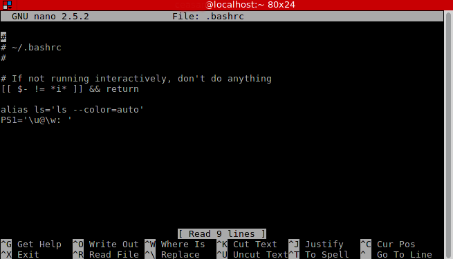 bashrc configuration file linux