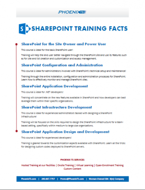 SharePoint Training Fact Sheet